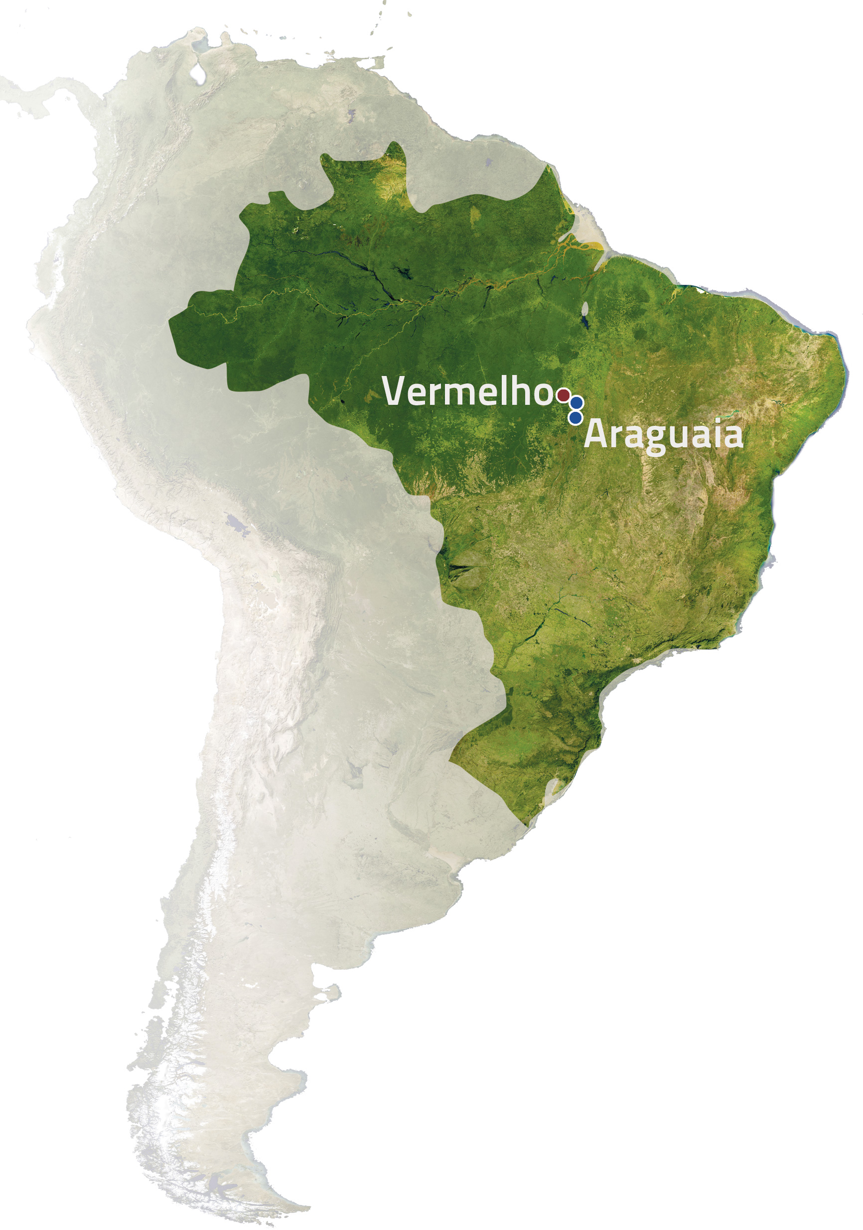 Araguaia and Vermelho nickel project locations, Brazil